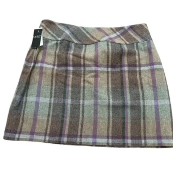 NEW Lauren By Ralph Lauren Women’s Size 16 Skirt Brown Wool Blend Wrap Style - Picture 6 of 10